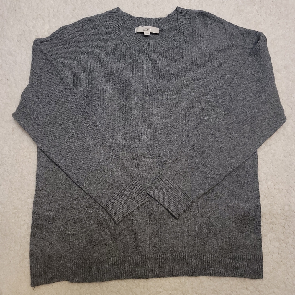 "MENS" LOFT Gray Crew Neck Sweater Size L